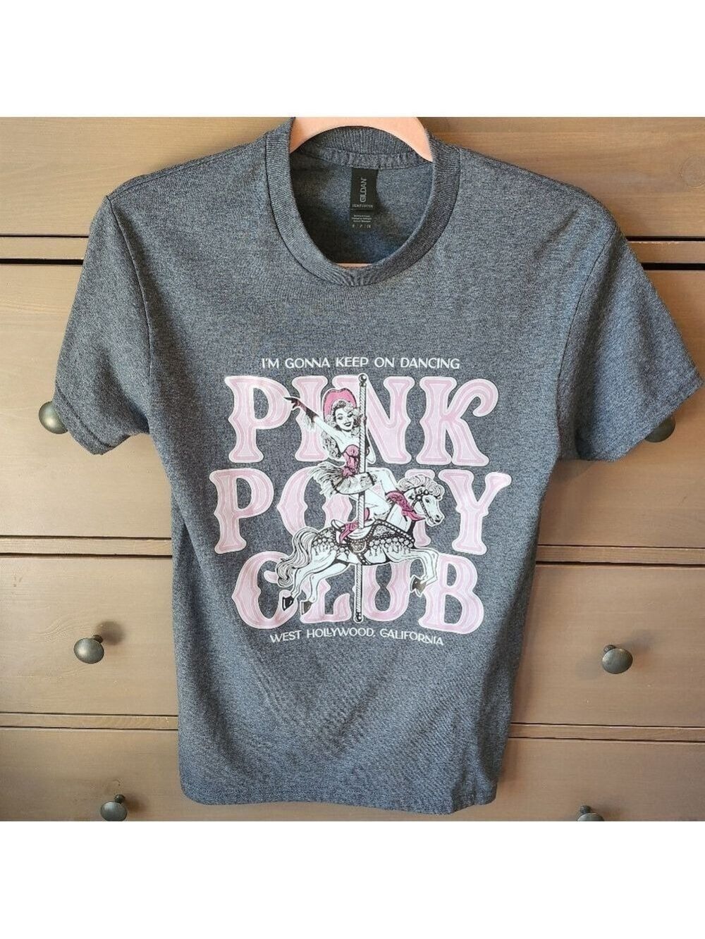 Pink Pony Club Graphic Tee - Gray with Pink Print